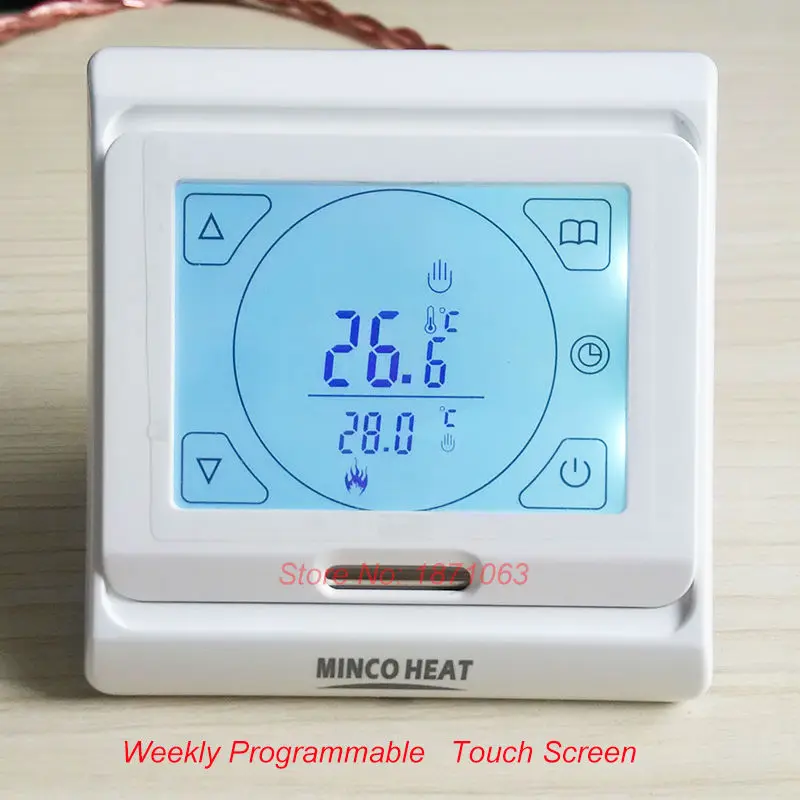 

230V underfloor 16a LCD programmable touch screeen digital heating thermostat room temperature controller for heating systems