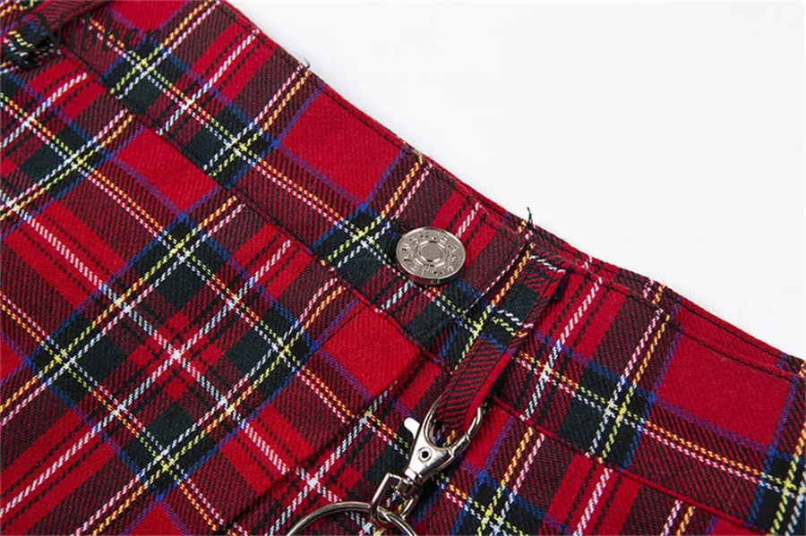 Red Plaid Mini Skirts Spring Vintage Women Summer Fashion Outfitters ...