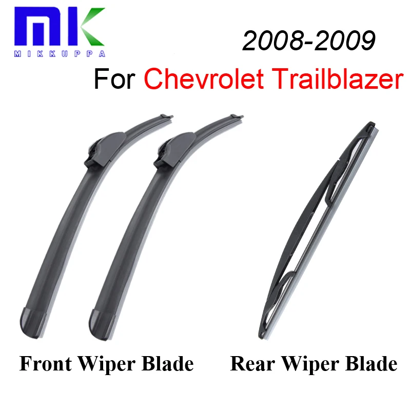 Front & Rear Windshield Wiper Blades For Chevrolet Trailblazer 2008