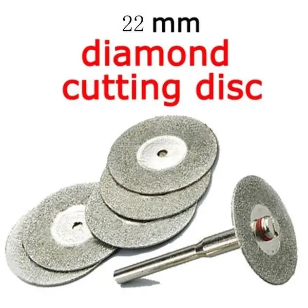 

2019 5PCS 22mm Emery Diamond cutting blades Drill Bit+1 Mandrel for Dremel