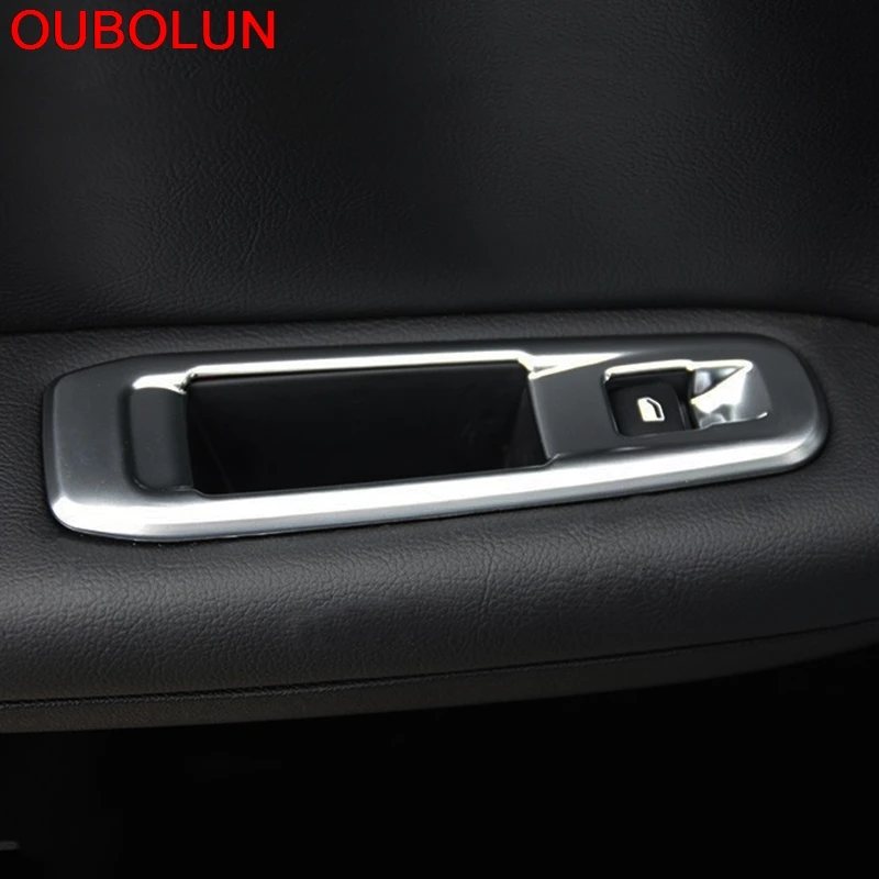 OUBOLUN 4 шт. для PEUGEOT 308 2014 2015 ABS хромированный подлокотник двери и окна подъемная