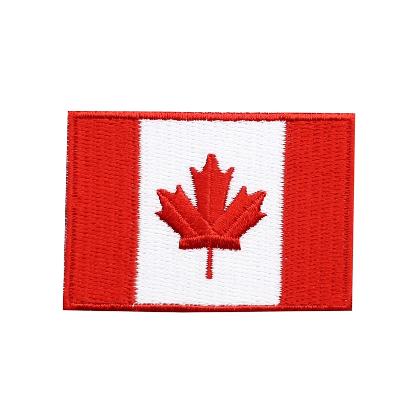 

Red Canada Flag Patches With Iron On Flag Parches Armband Repair Reuse Parches Military Badge For Army Suit DIY Accessory