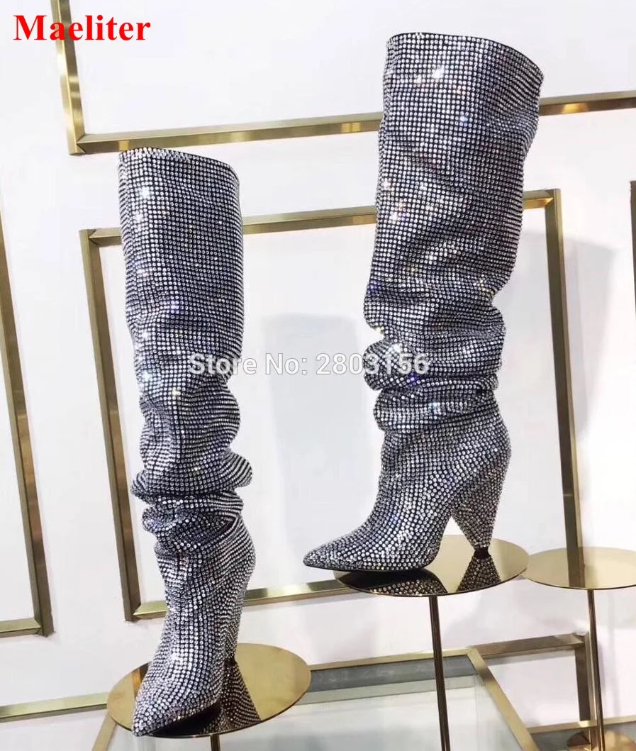 pointy knee high boots
