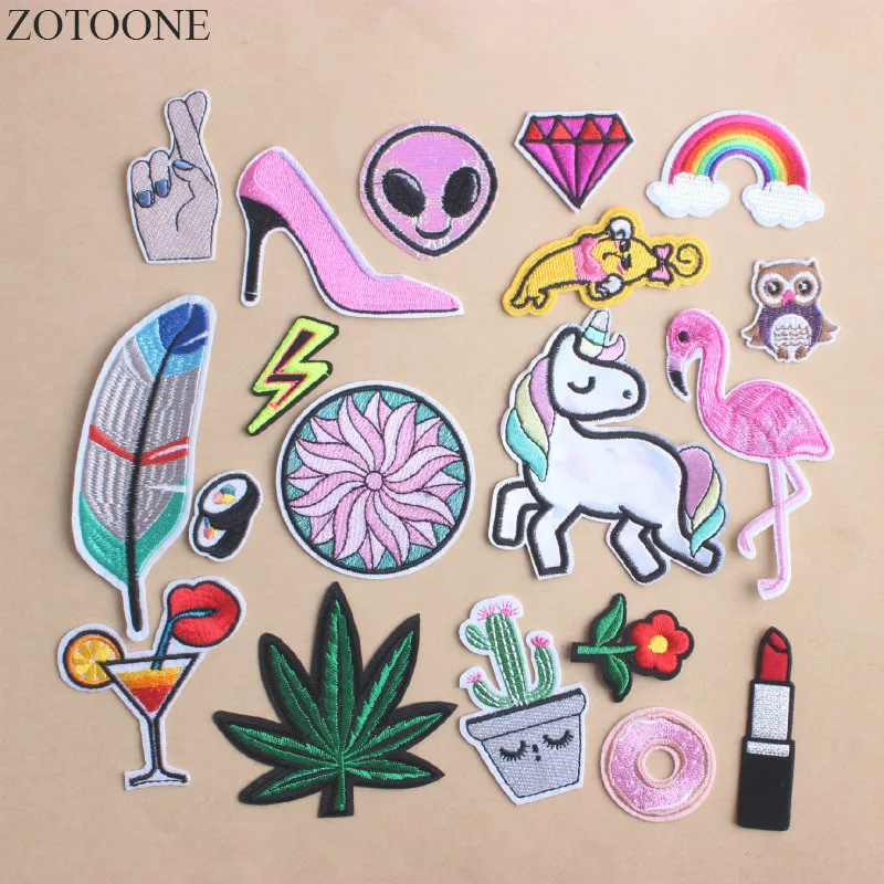 

Unicorn Lips Feather Patch Applique Embroidered Alien Patches Iron On Patches For Clothing Embroidered Flower Patches For KidsA1