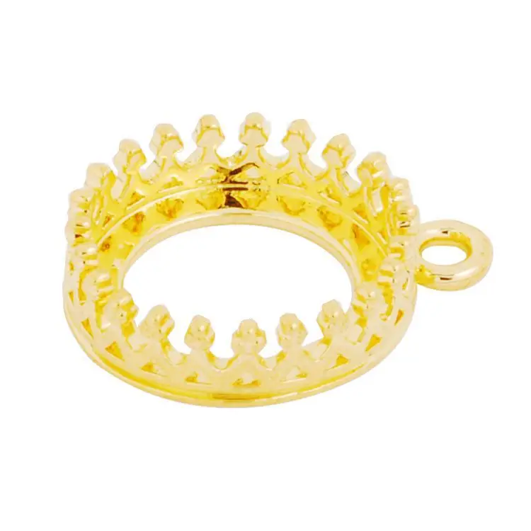13.5*16.5mm Gold Plated Hollow Open Back Bezel Cup Setting Blank