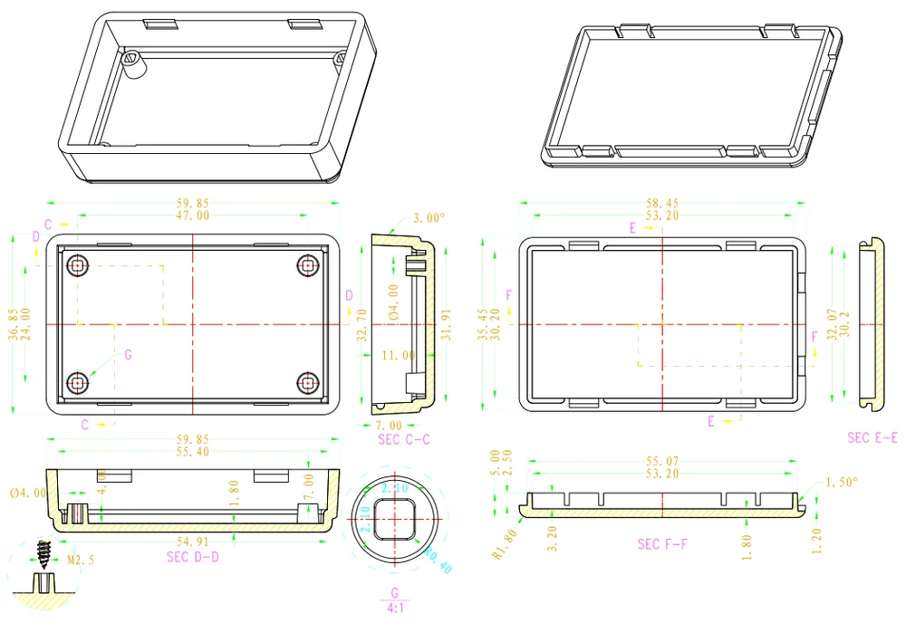 plastic enclosure for electronics control box szomk diy enclosure junction box plastic housing small abs instrument enclosure distribution box black plastic box enclosure electronics case   (1).jpg