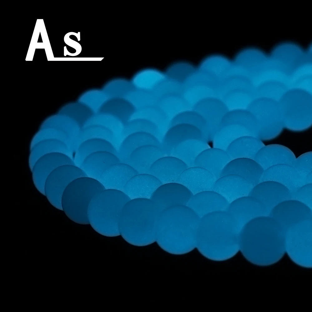 

Asingeloo 2018 Hotsale Luminous Light Glowing Beads Natural Stone for Jewelry Making Bracelet and Necklace Loose Round 15.5"