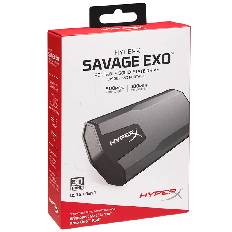 Kingston HyperX внешний твердотельный накопитель 480 Гб Hdd 960 ГБ 3D NAND USB 3 1 Портативный SSD