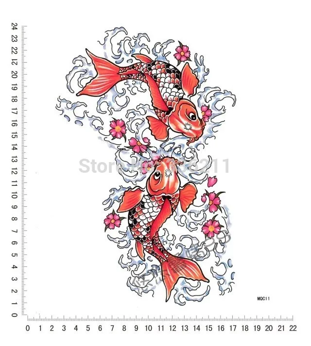 3 шт большой тотем рыбы разрабатывает временные наклейки татуировки водонепроницаемый краска для тела поддельные татуировки Новинка года для женщин