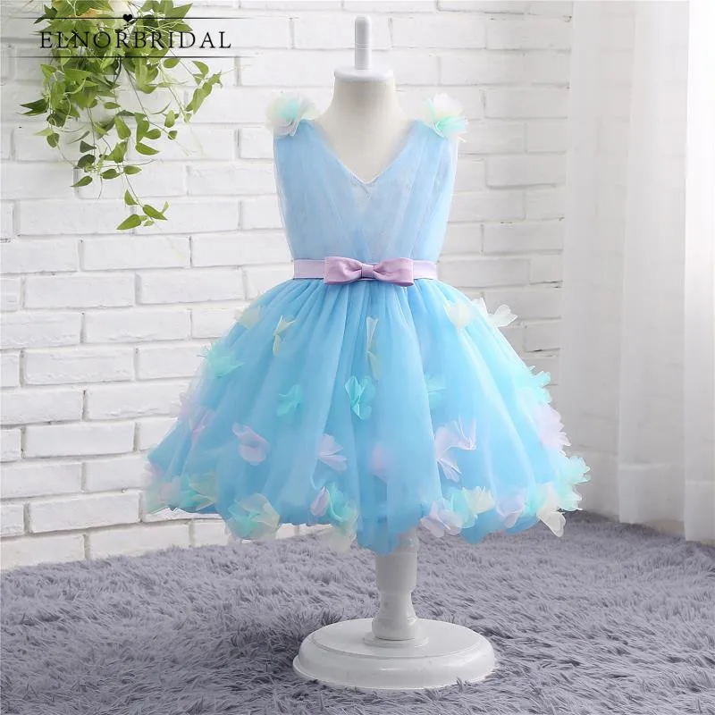 sky blue flower girl dresses