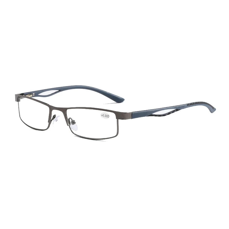 Ahora сплав очки для чтения для мужчин бизнес очки дальнозоркость очки по рецепту+ 1,0 1,5 2,0 2,5 3,0 3,5 4,0 4,5 - Цвет оправы: Серый