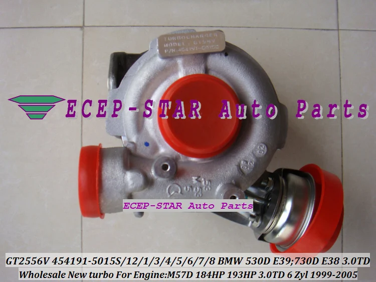 Турбокомпрессор GT2556V 454191-5015S 454191 454191-5012S 454191-0005 для BMW 530D E39 730D E38 M57D M57 D30 3.0L