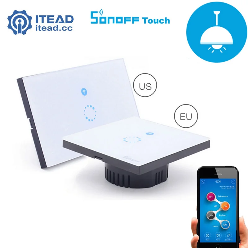 Aliexpress Com Buy Itead Sonoff Touch Wall Wifi Switch Eu Us Luxury Glass Panel Touch Led Wi