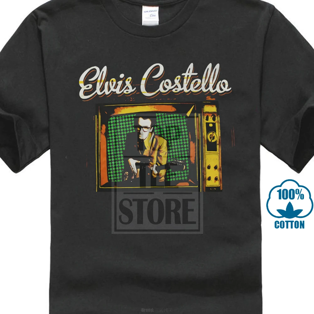 Elvis Costello винтажная ТВ футболка S M L XL Фирменная новая официальная Футболка с принтом серая хипстерская безрукавка с короткими рукавами