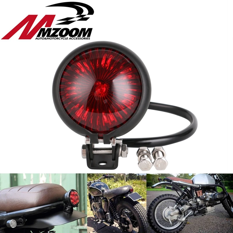 Red LED Motorcycle Adjustable Cafe Racer Style Stop Tail Light Motorbike Brake Rear font b Lamp