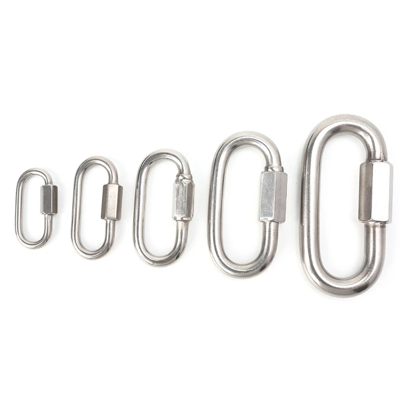 

Stainless Steel Screw Lock Climbing Gear Carabiner Quick Links Safety Snap Hook