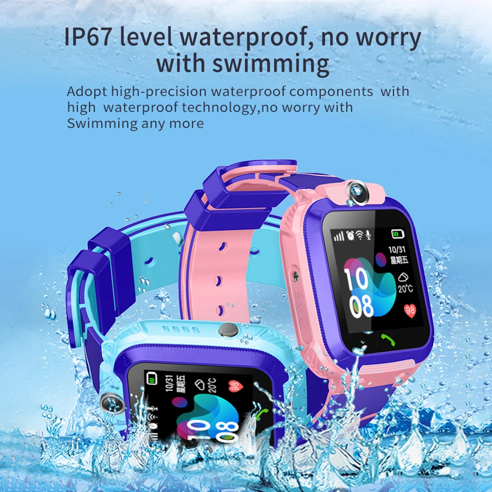 Smart GPS Tracker Phone Position Children Watch 1.22 inch Touch Screen SOS Call Camera GPS Fence Anti-lost