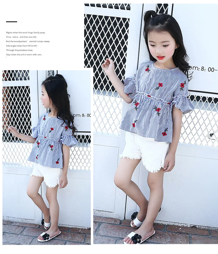 Children's T-shirt Girls Baby Summer Cute style Beautiful girl chiffon Printed loose T-shirt top for angel kids clothes (7)