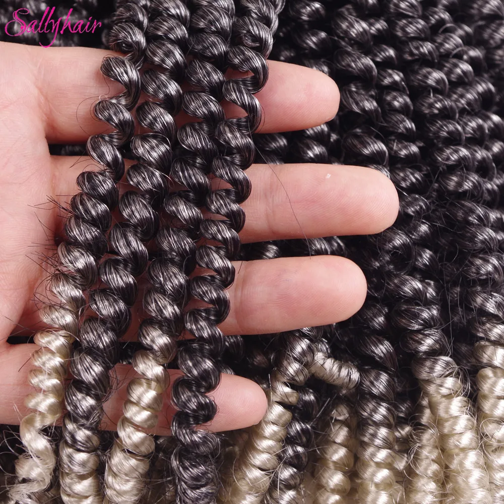  Crochet Braids Ombre Spring Twist Hair Kanekalon Synthetic Hair Extensions Braids Kinky Curly Twists (24)