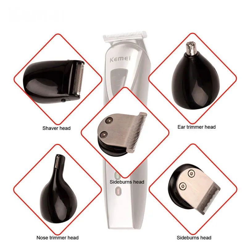 Kemei Original  7 in 1 Electric Shavers Razor Nose Ear Hair Trimmer Men Shaving Machine Rechargeable Hair Clipper
