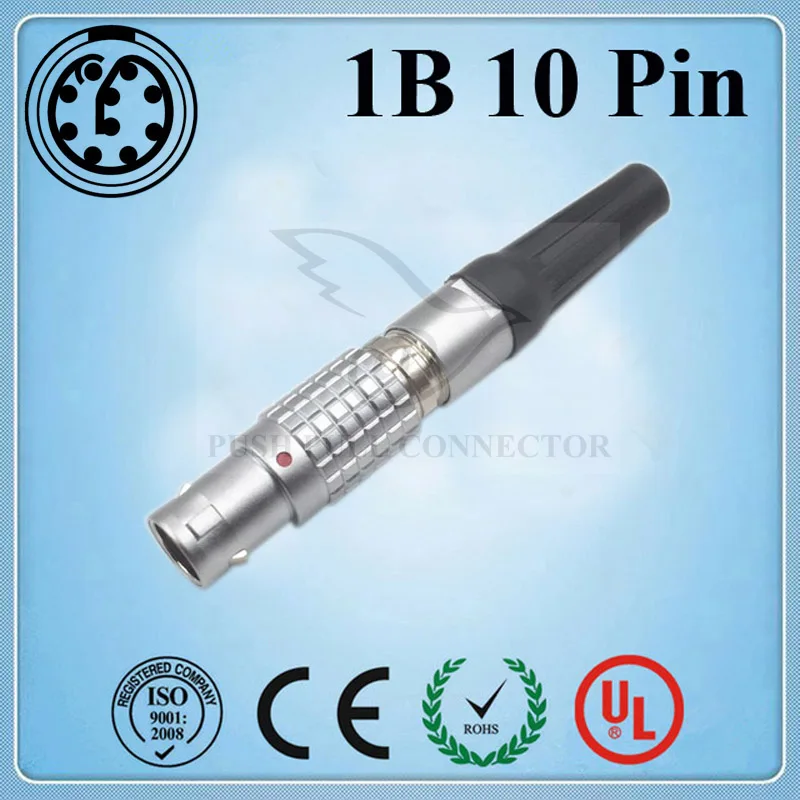 

LEMO connector M12 1B 10 pin plug, FGG.1B.310.CLAD62Z , metal plug self-locking connector 10 pin plug, LEMO 1B FGG 10 pin male