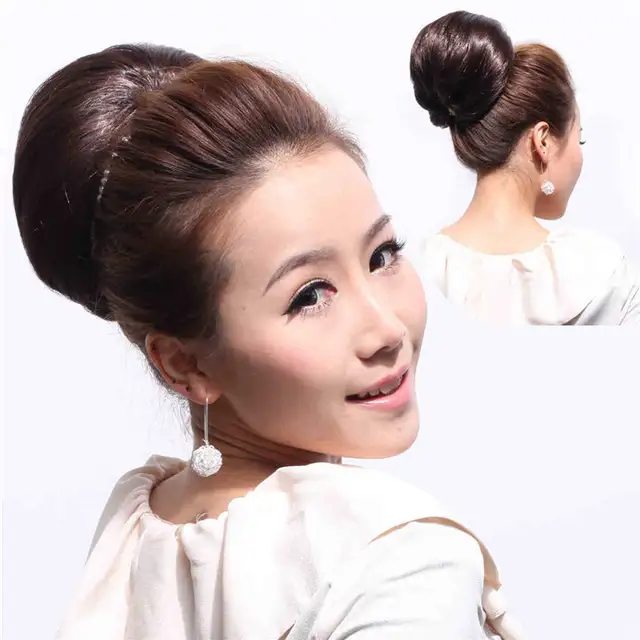 Fashion Audrey Hepburn Style Synthetic Dark Brown Big Chignon Buns