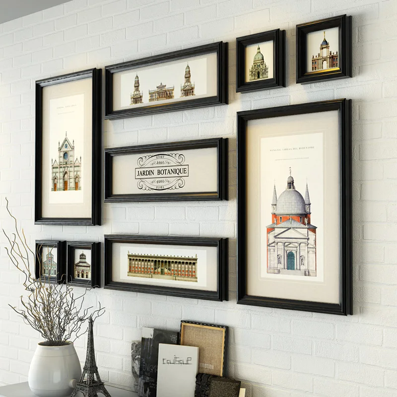 9 Pieces/Lot Collage Frames High Quality Colored Picture Frames European Style Photo Frame