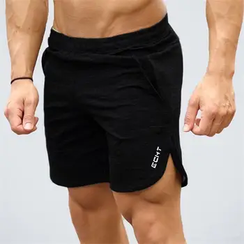 

New Fashion Streetwear Men Sporting Shorts Gyms Bodybuilding Sweatpants Side Split Zipper Pocket Fitness Jogger Casual Shorts