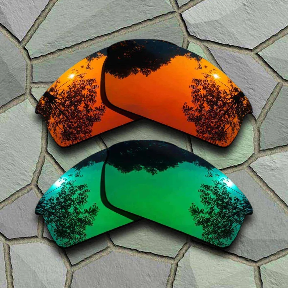 

Red Orange&Jade Green Sunglasses Polarized Replacement Lenses for Oakley Bottlecap