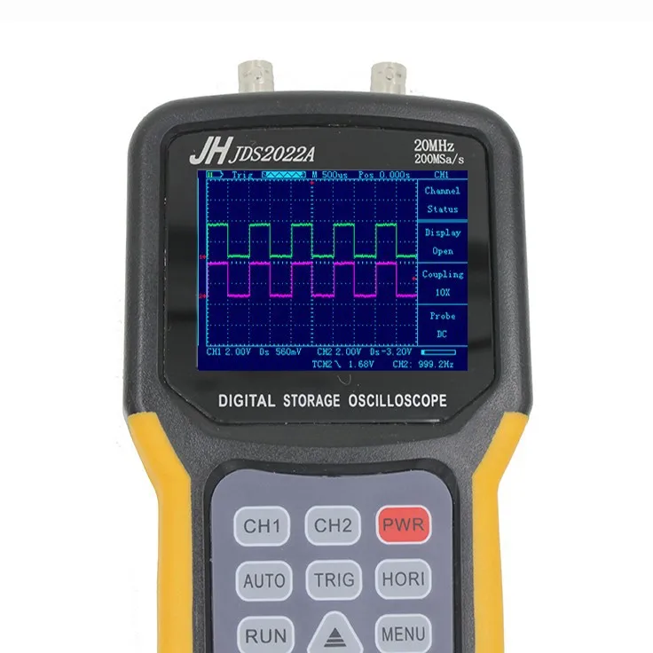 Jinhan JDS2022A двухканальный портативный цифровой осциллограф 20 МГц полоса пропускания 200 MSA/s частота дискретизации, автомобильный осциллограф