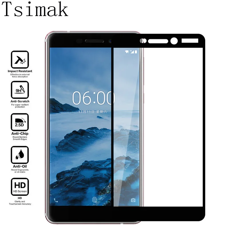 Закаленное стекло Tsimak для Nokia 2 3 5 6 8 7 Plus 1 X3 X5 X6 X7 2018 защита экрана полноэкранная