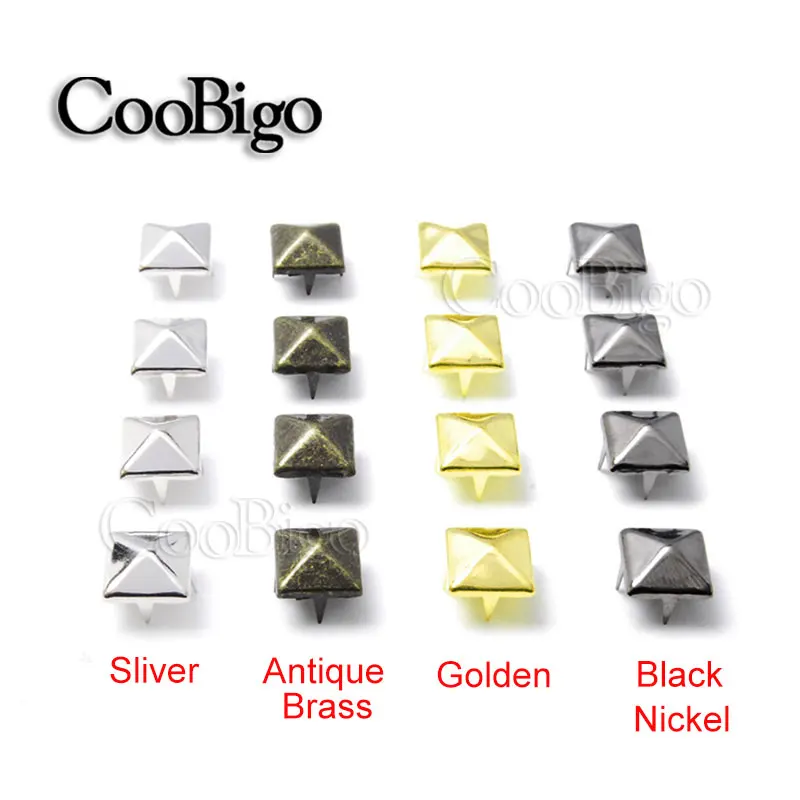 Lot de 50 rivets clous pyramid studs style mode punk gothic en nickel DIY-001