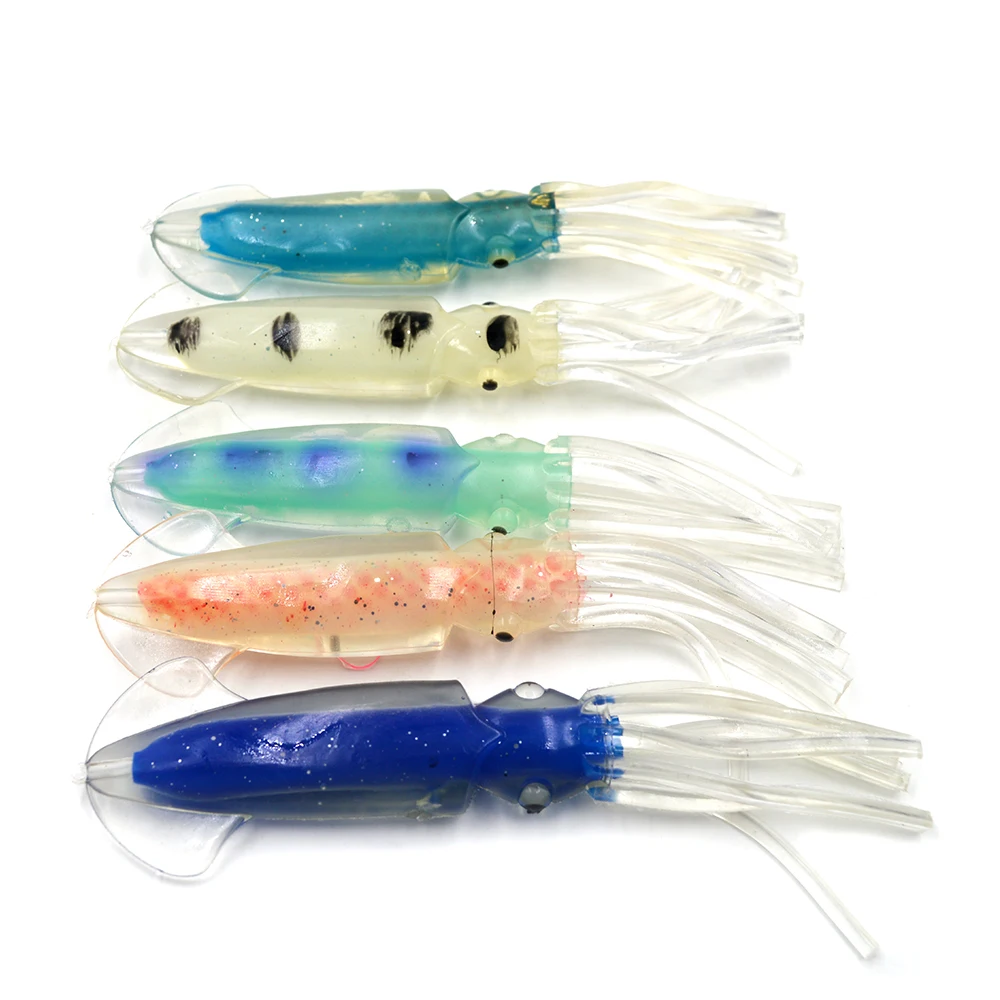 10 piece plastic Soft Rubber Squid Octopus Baits for trolling fishing