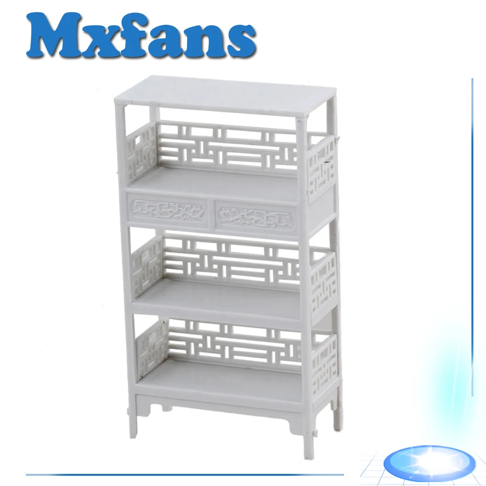 

Mxfans Dollhouse Miniatures Bedroom Furniture Shelf 1:25 Unpainted White