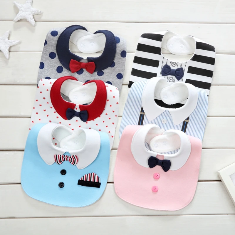 New Baby Fashion Waterproof Bibs Cotton Print Burp Cloths For Boys