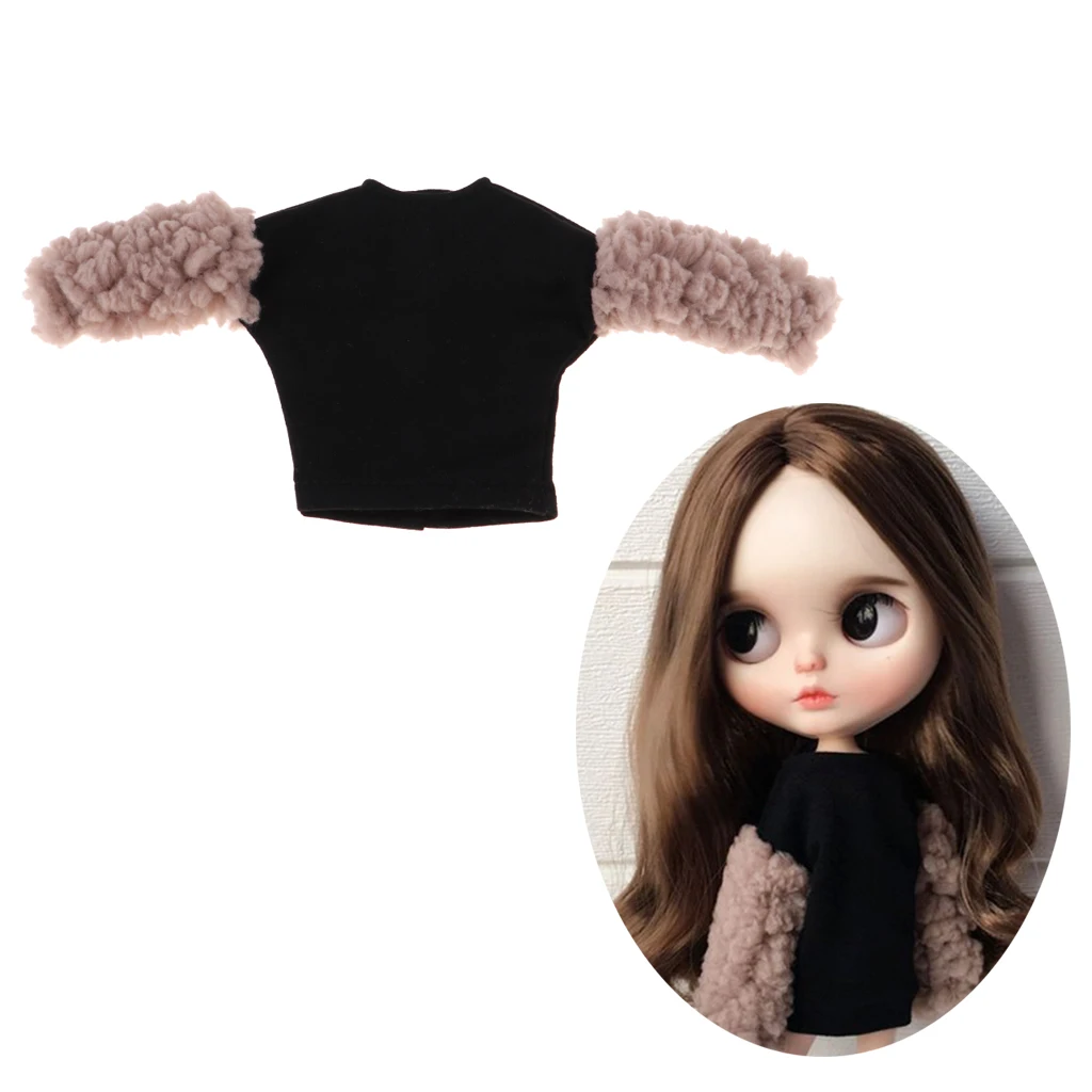 Очаровательная черная верхняя одежда для кукол Blythe Pullip Azone плюшевый пуловер с