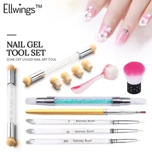 Ellwings маникюрный набор для рисования ногтей, ручка для ногтей, кисть для ногтей, макияж ногтей, маникюрные инструменты для ногтей, гель для ногтей