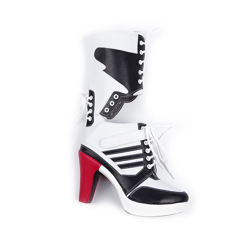 Harley Quinn Boots Women High Heel Shoes Clown Cosplay Boots For Party