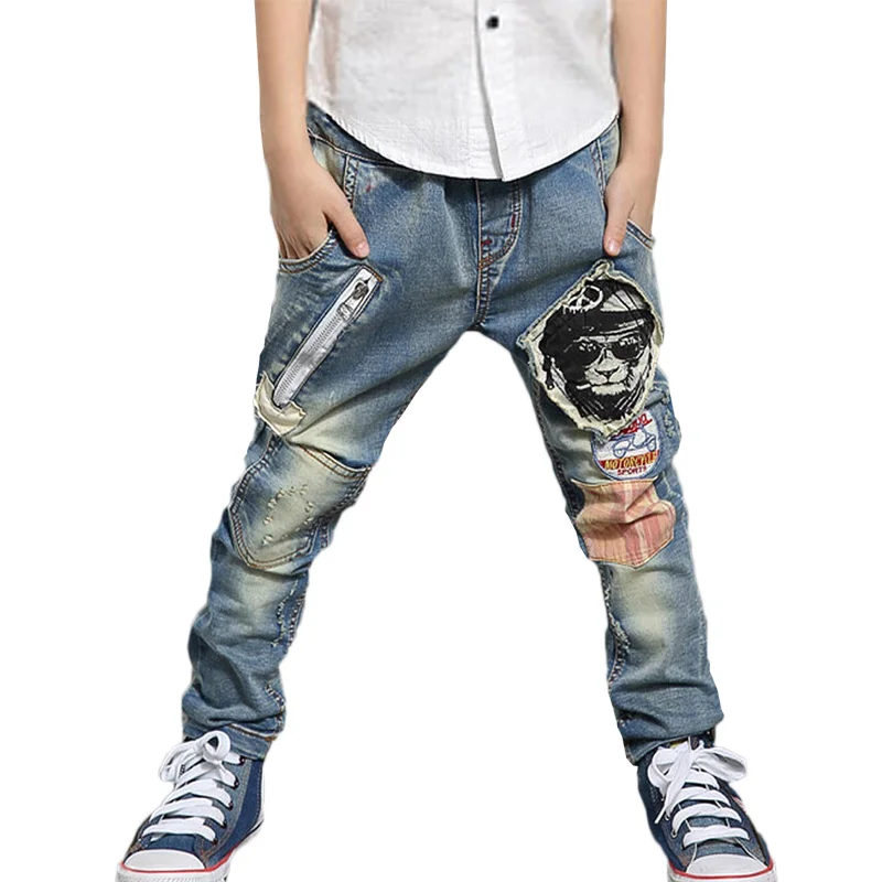 

Boys jeans trousers spring and autumn 2019 children's casual stretch pants tide