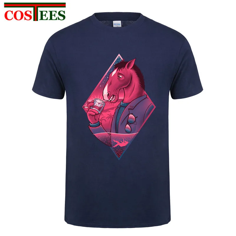 

2018 New Limited Tee homme Clothing Character t-shirt men Mr Peanutbutter PARTY Shirt Saddest BoJack Horseman in Hollyoo t shirt