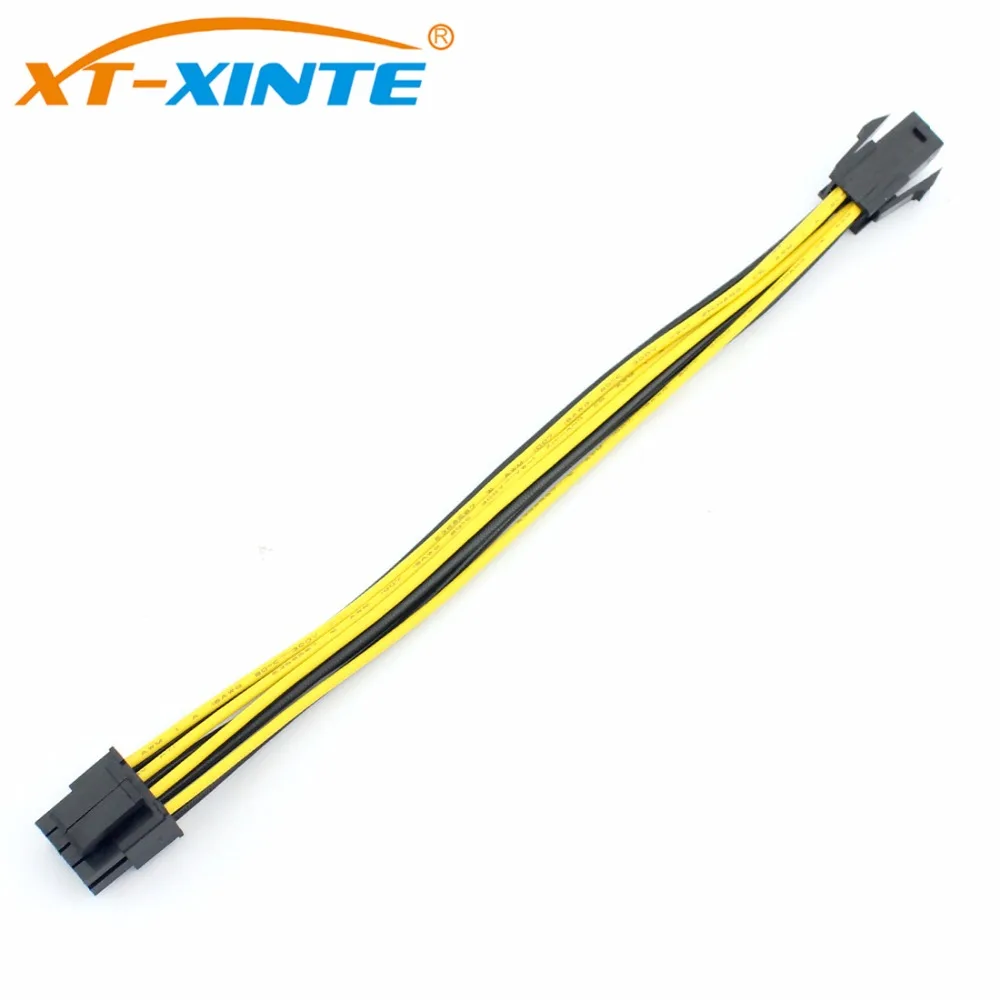 XT-XINTE 4Pin to 8Pin Power Cable Adapter for PC 4P to 8P CPU P4 to P8 Extension Cables Convertor Wire Cord 20cm for Mining BTC