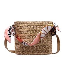 Hand-woven Candy Color Women Straw Bag Ladies Small Shoulder Bags Bohemia Beach Bag Crossbody Bags Messenger Bohemia Totes women floral embroidery bag ladies black crossbody totes canvas three zipper travel beach phone coin bags shoulder messenger bag