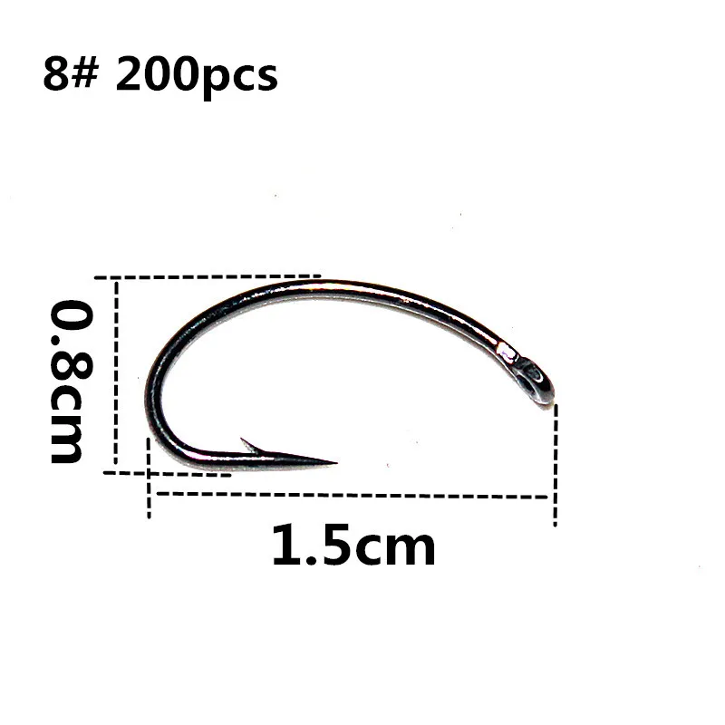 KKWEZVA 100PCS Size #8 #10 Black hooks Multiple Color Trout Fishing Flies Scud Shrimps Scud Cezch Fly Fishing Fly Nymphs hooks