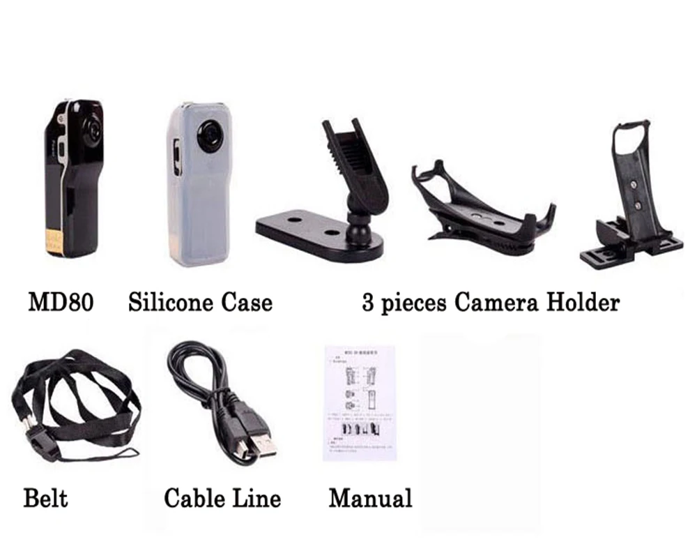 MD80 Mini DV Camcorder DVR Video Camera Webcam Support Micro SD HD Cam  Sports Helmet Bike Motorbike Camera Video Audio Recorder-in Mini Camcorders  from ...