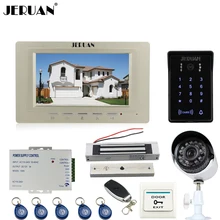 JERUAN Home 7“ LCD Video Door Phone intercom System kit waterproof Password keyboard Access IR Camera + 700TVL Analog Camera