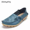 Women's Casual Shoes Genuine Leather Woman Loafers Slip-On Female Flats Moccasins Ladies Driving Shoe Cut-Outs Mother Footwear ► Photo 3/6