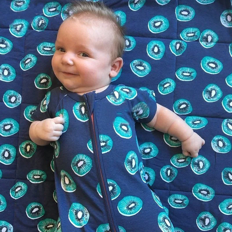 

WASAILOG New men baby Boxer short-sleeved harem clothing summer kiwi cotton romper jumpsuit infant and child jumpsuit
