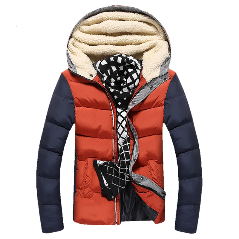 

2015 Patchwork men winter coat free shipping fashion male hooded male thickening wadded jacket cotton-padded jacket outerwear