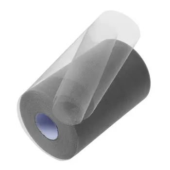 

1 roll Decoration Tulle 90m x 15cm for Deco of Car Banquet Wedding Party Procession Handicraft gray