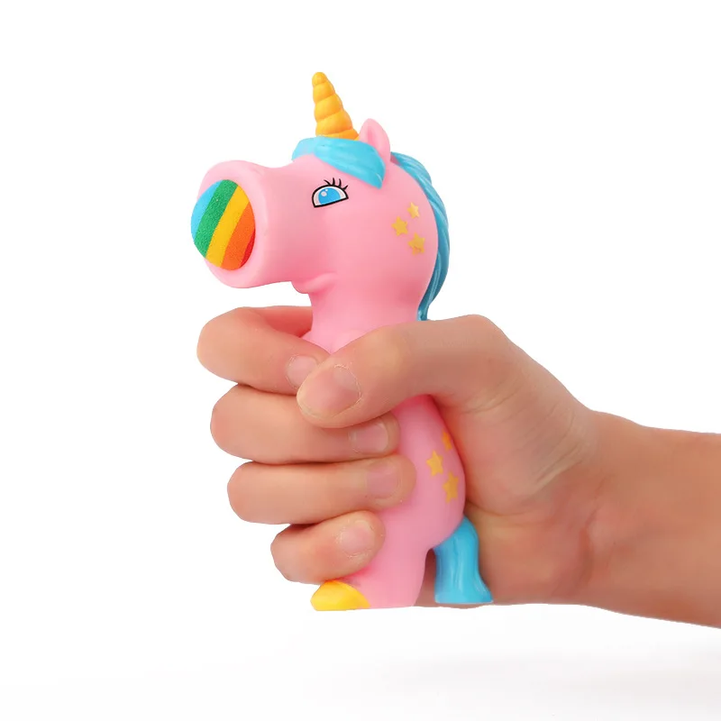 Squeeze Unicorns Popper Ball toys Assorted Blaster Decompression Animal Launching Ball Shooter Kids Children's Gifts Squeeze Spr